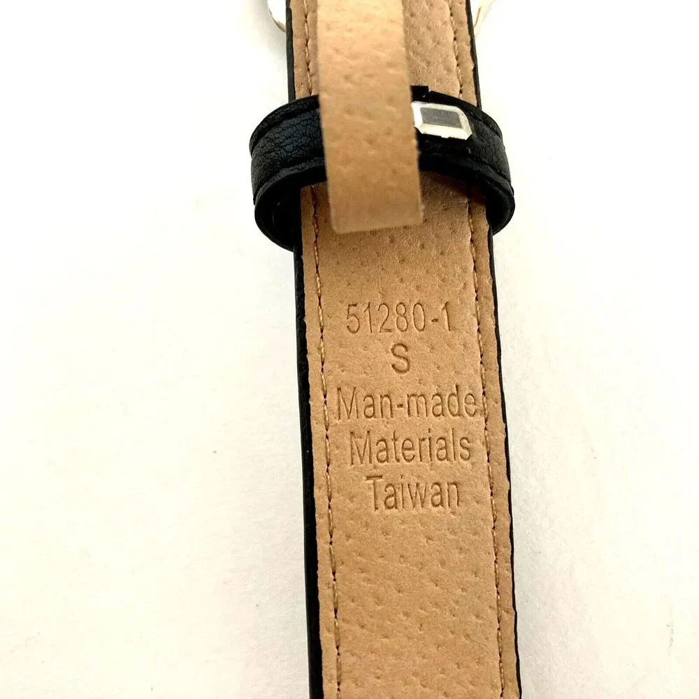 Women's Faux Leather Belt Size S Black 1